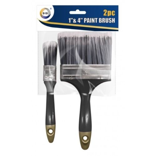 4 & 1 Inch Paint Brush 4" 1" Brushes Wall Fence Decorating Painting Professional - Picture 1 of 2