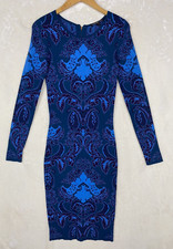 Felicity & Coco Midi Dress Womens Small Knit Body Con Stretch Office Cocktail
