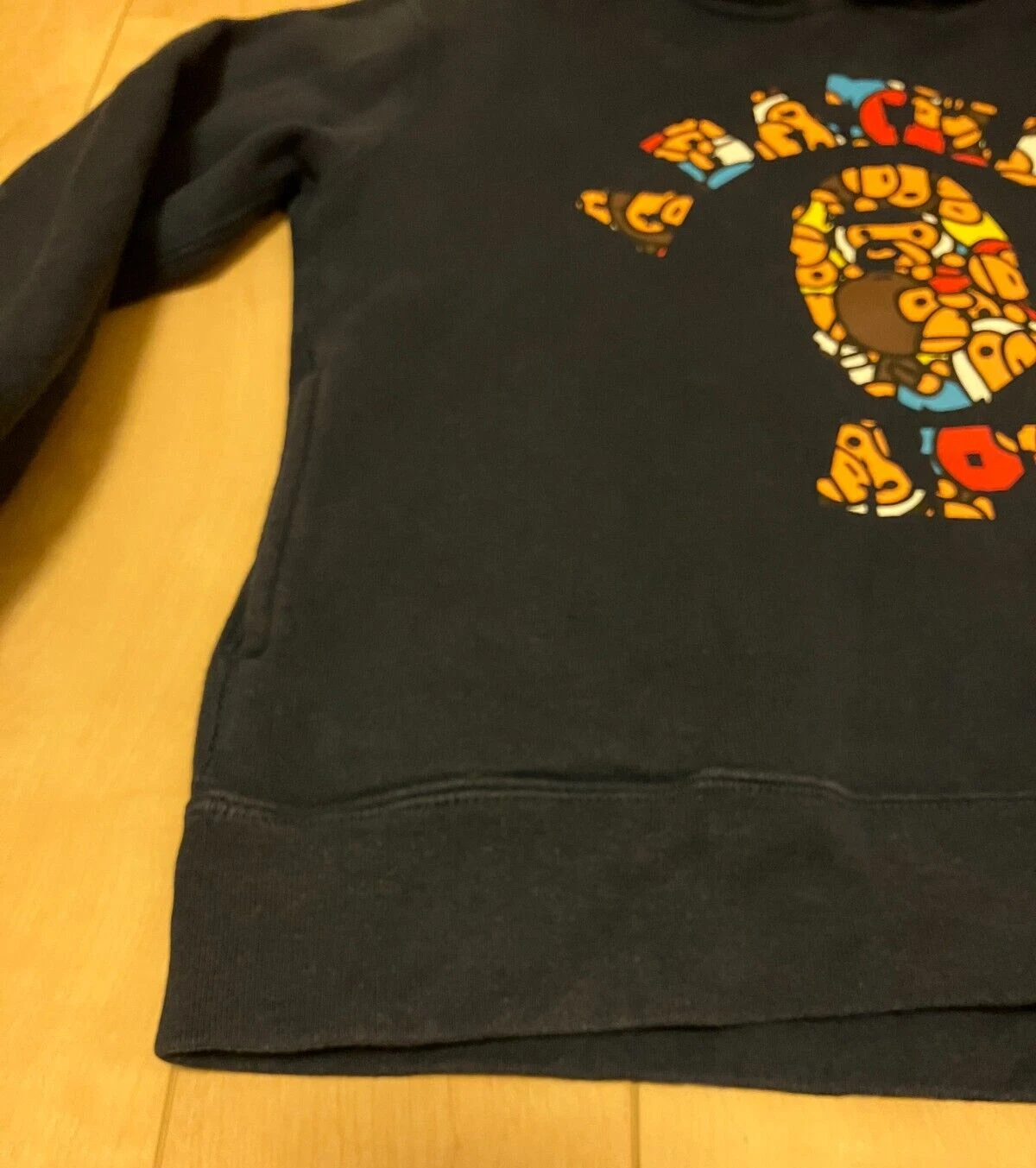 A BATHING APE (BAPE) Felpa con cappuccio manica lunga A BATHING APE BAPE KIDS pullover 130 blu navy cotone