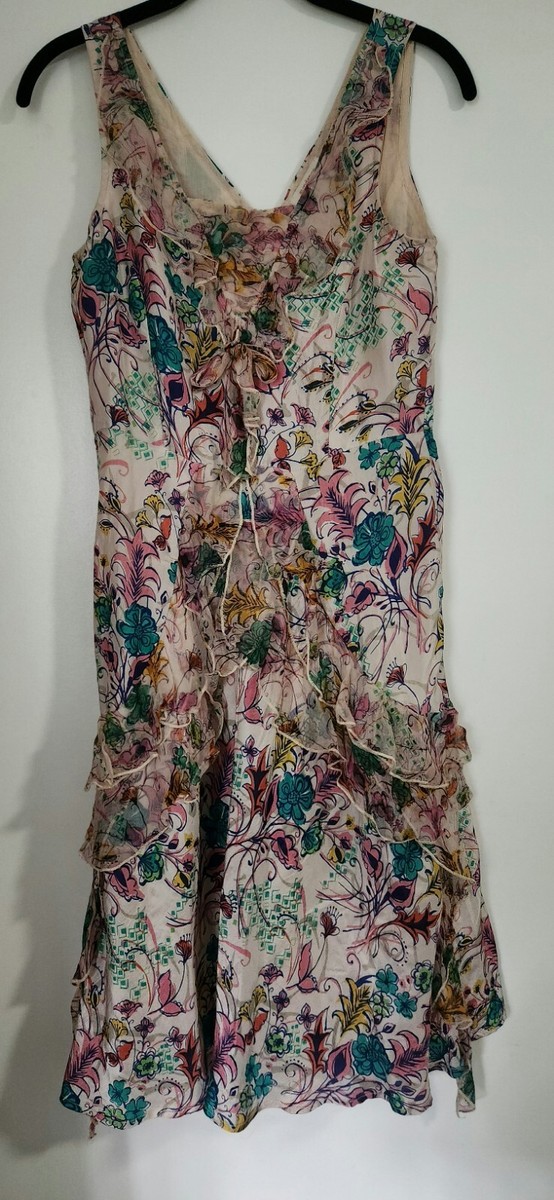 sundance silk floral dress Evelyn 100% Sleeveless Sz 8 This boho Sundance Silk Boho Floral Modest