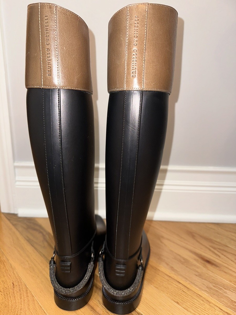 NWOB Brunello Cucinelli Riding Rain Boots Sz 38 | eBay