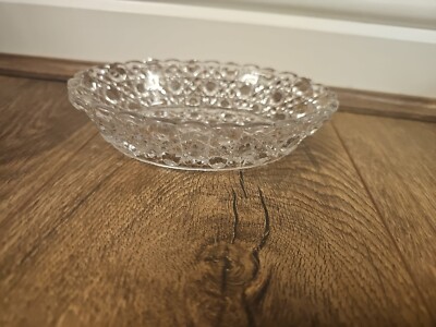 Kristall ovale Schale mit gewelltem Rand Vintage sehr guter Zustand
