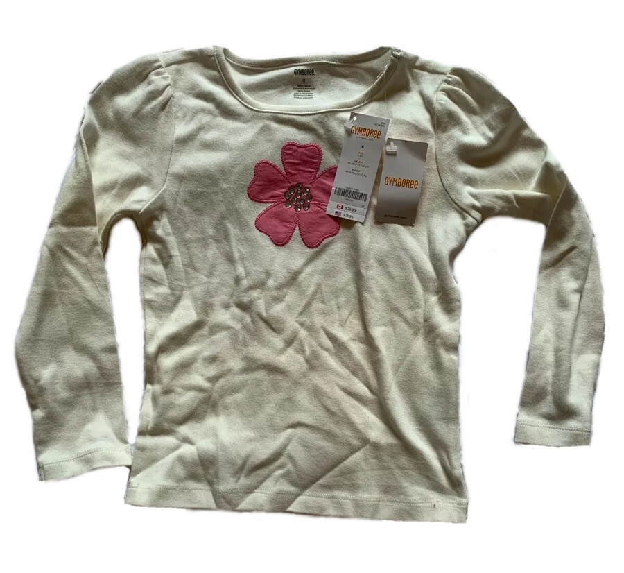 NWT Gymboree Girls Yellow Long Sleeved Flower Shirt Size 6: RN