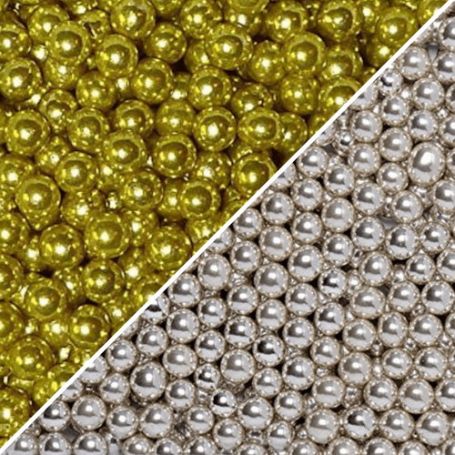 6mm Sugar Balls Gold or Silver Metallic Sugar Balls Cake Decoration Edible Pearl eBay