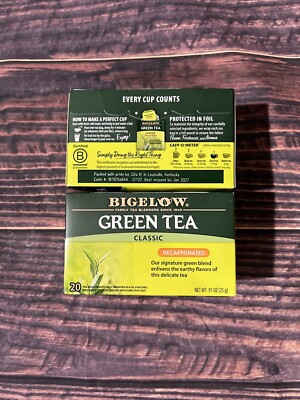 Set of 2 Bigelow Classic Green Tea Decaffeinated 20 ct