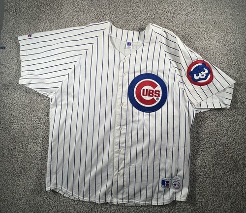 Chicago Cubs Vintage Russell Athletic Trikot Gr. XXL MLB genäht Nadelstreifen