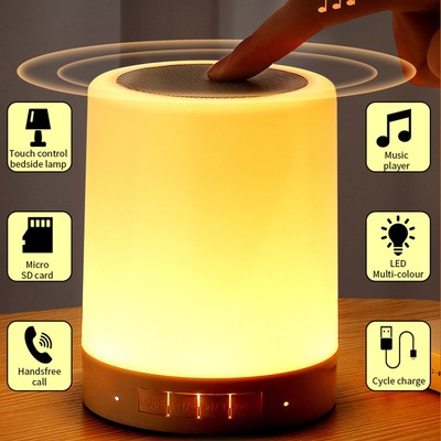 Touch LED Bedside Lamp Dimmable Night Light with Bluetooth Speaker Bedroom