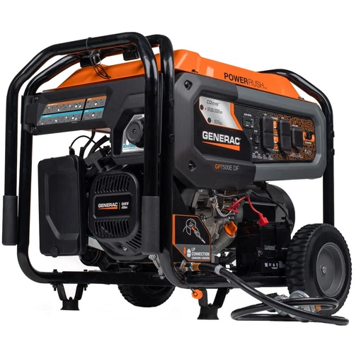Generac GP7500E DF - 7500 Watt Electric Start Dual Fuel Portable Generator w/...