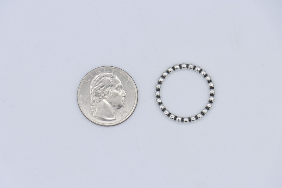 Sterling Silver PANDORA Bead Band Ring Size 9 Engraved P2 925 ALE 60 eBay