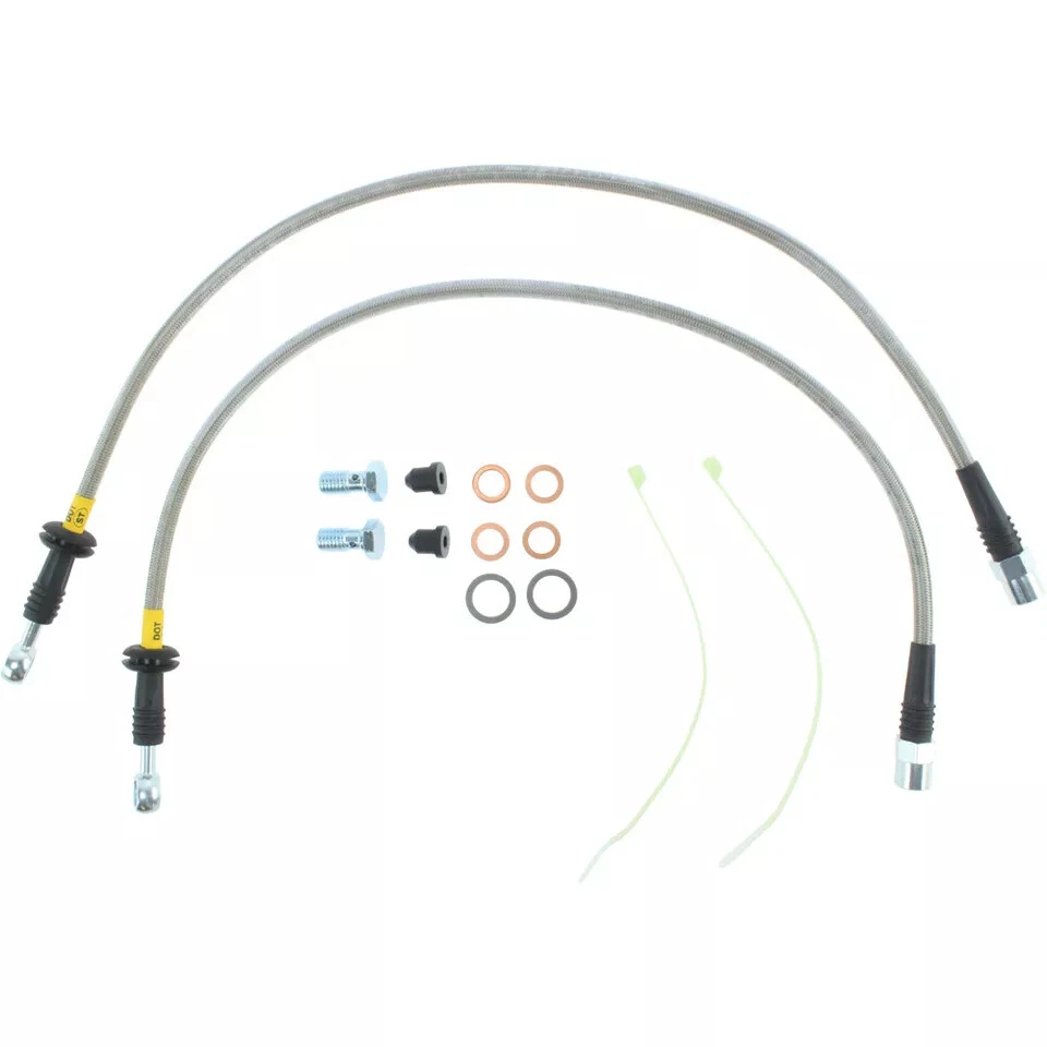 Línea de freno delantera trenzada de acero inoxidable StopTech 950.34007 para Mini Cooper 2002-2008 Foto 2 de 2