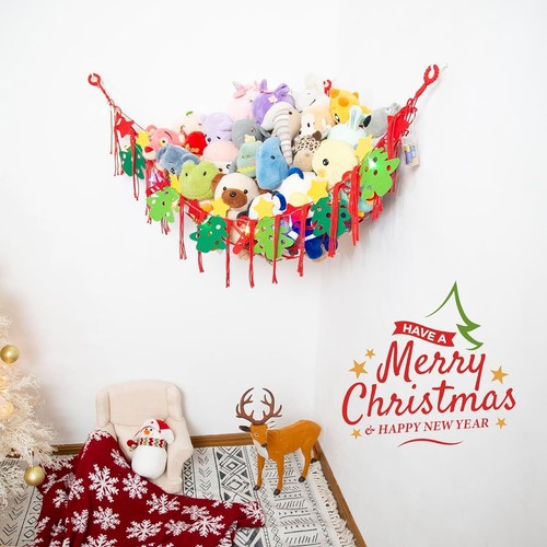 Stuffed Animal Net or Hammock, Boho Hanging Corner Net for Stuffed Animals for W - Picture 2 of 7