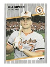 1989 Fleer - Black Box on Bat Knob #616 Billy Ripken