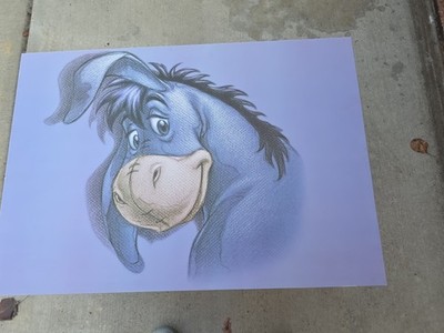 Disney Eeyore Art Print Poster Purple Canvas Contemporary Wall Decor Franchise
