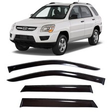 Tape-on Window Visors Rain Guards Fit Kia Sportage Ii 2004-2010 Wind Deflectors