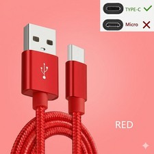 USB A to Type C Cable 6A 66W Fast Charger Braided Long Lead 0.25M 1M 2M 3M