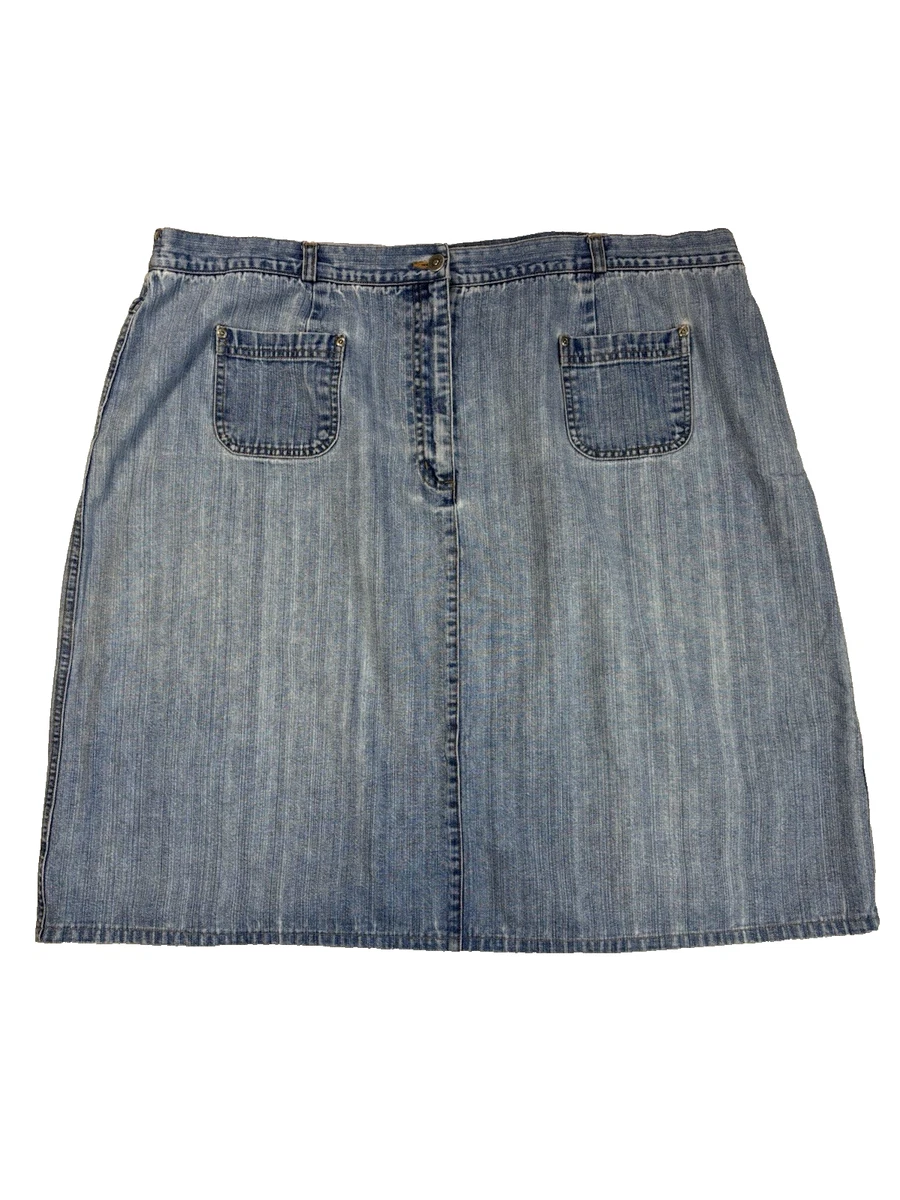 Jupe En Jean Denim Cotton Style & Co - Taille 14 Longueur Midi - Noire, Neuve Avec étiquettes Macy's