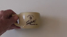 Seaforth Heather n Fern Shaving Mug, 1940s Custard Glass, Alfred McKelvy NY