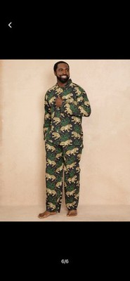 Printfresh Bagheera Jaguar Ink Organic Cotton Large Pajama Set Lounge NWT $178