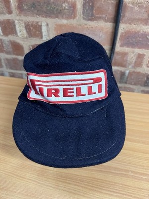 Vintage 80er Pirelli Cap Retro Racing Motorsport Auto Big Logo Blau Mütze