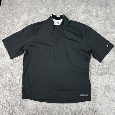 Nike Golf Jacket Mens Large Black Storm-FIT 1/2 Zip Short Sleeve Windbreaker