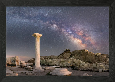 Milky Way Over Ancient Ruins Framed Wall Art Poster Canvas Print Picture