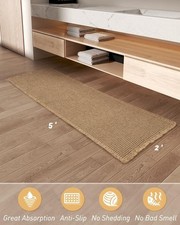 2' x 5' Brown Waffle Bath Mat Runner Absorbent Non Slip Quick Dry Washable