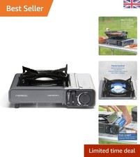 Robust 2200W Camping Stove with Piezo Ignition & Carrying Case - Compact Design