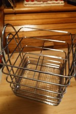 Image of Chrome Cutlery Holder Metal Utensil Caddy for Kitchen Tabletop Storage Drainer