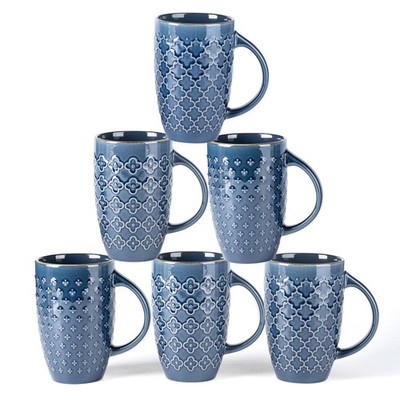 6 PCS 20oz Large Tall Coffee Mugs Set Ceramic Tea Cup Kitchen Drinkware