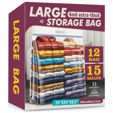 15 Gallon Large Storage Bags 15 Gal 12 Pack
