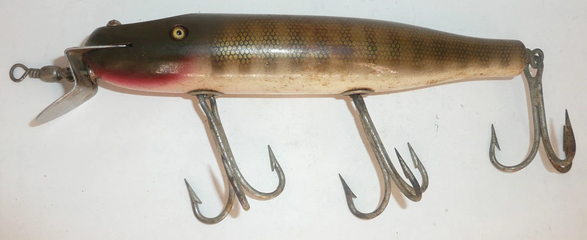 Leurres De Pêche Creek Chub Joint Midget Fireplug #4232 - En Bois Vintage - Rare