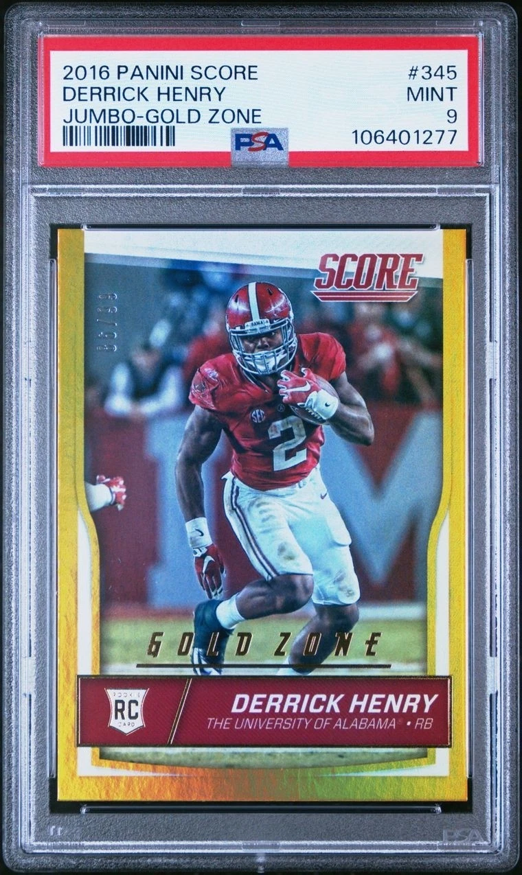 Derrick Henry Panini Score #345 Jumbo-Gold Zone