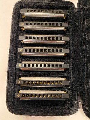 Hohner Bluesband Harmonica Set of 7 Harp Keys with Case Blues Band