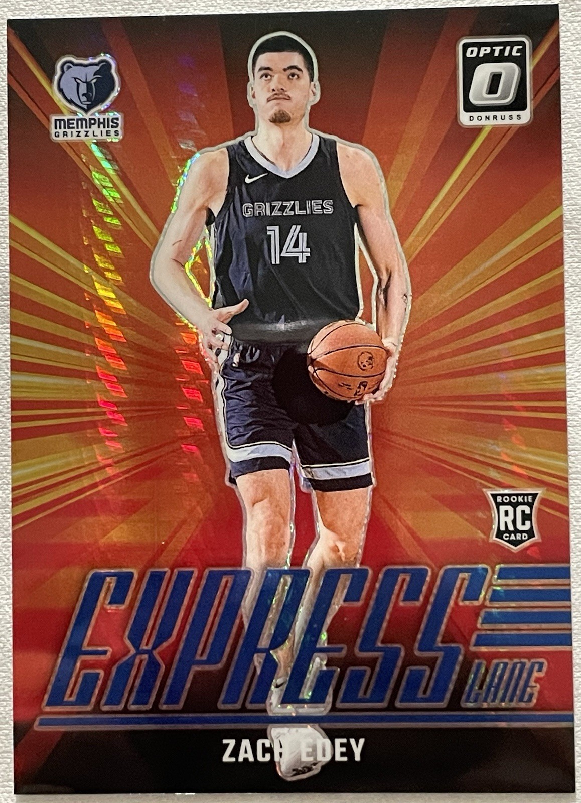 2024-25 Optic Zach Edey Express Lane Hyper Blue 1/175 Book End RC #10🔥🔥