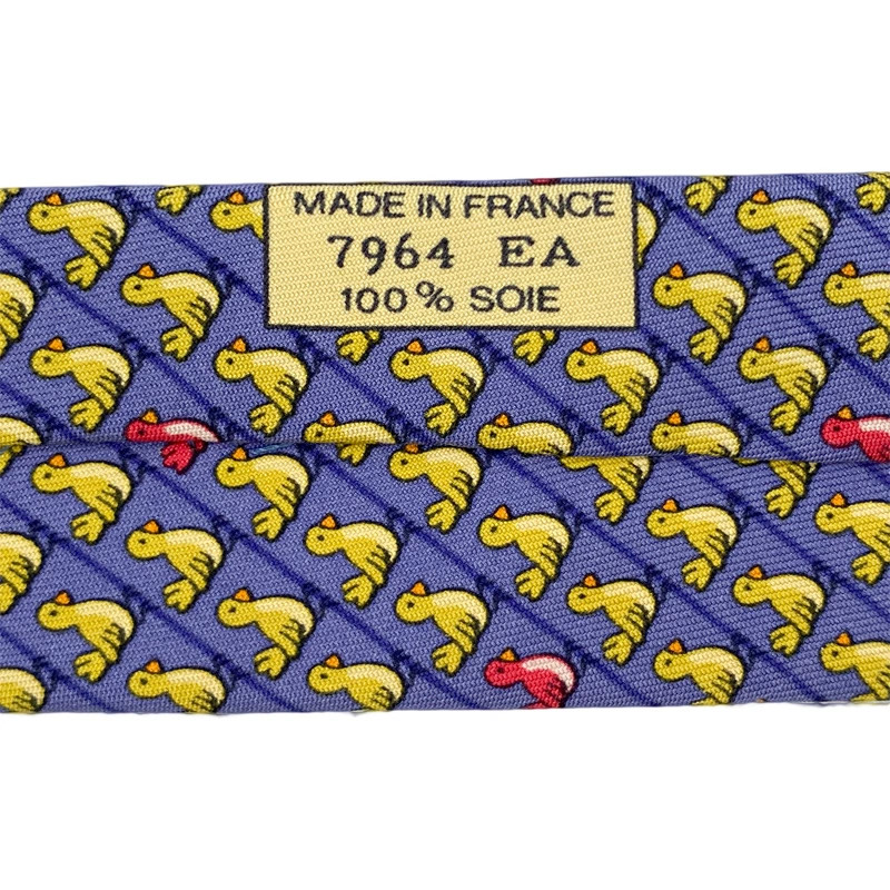 HERMES good condition Tie Chick Pattern Light Pur… - image 4