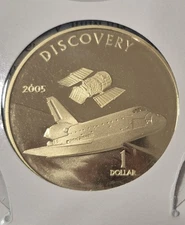 Space Shuttle Discovery $1 Commemorative Coin. Marshall Island 2005