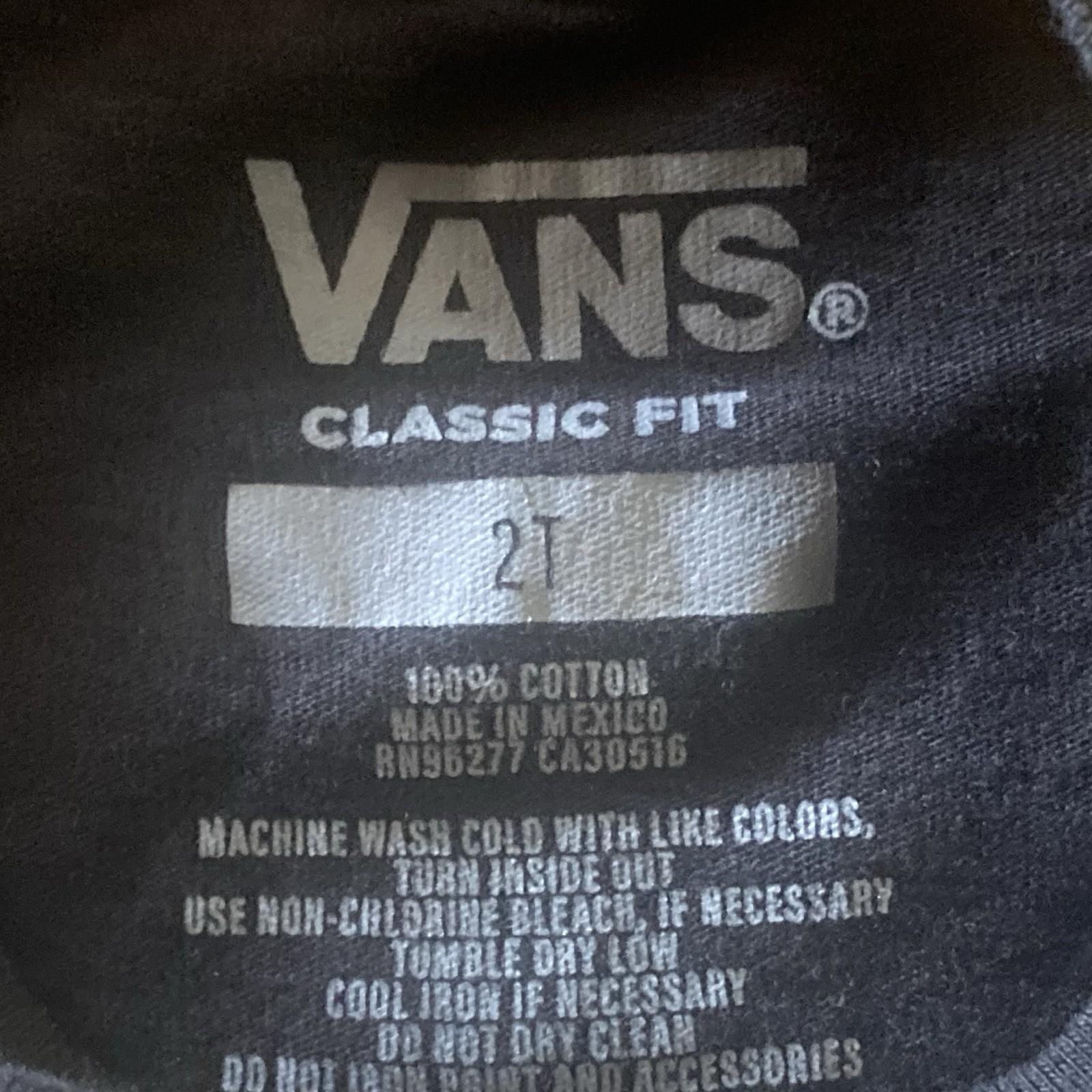 Vans Kids T Shirt Size 2 T Nice