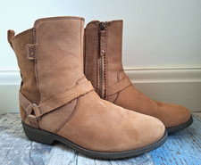 TEVA De La Vina Dos Bison Nubuck Leather Western Style Ankle Boots Size UK 5