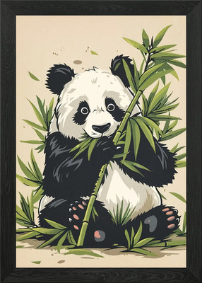 Panda Bambus Tier Gerahmtes Wandbild Poster Leinwanddruck Bild