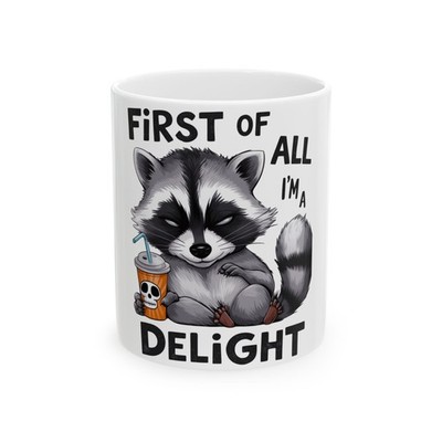 First of All I'm a Delight: Stylized Raccoon Character Illustration, Digital