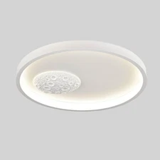 Modern LED Minimalist 12 inch White Flush Mount Ceiling Light Fixture with Mo...