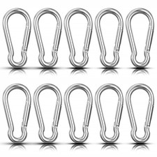 10 PCS Stainless Steel Carabiners Spring Snap Hooks Heavy Duty Keychain Clip NEW