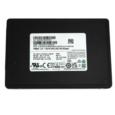 Samsung PM893 1.92TB 2.5'' SATA III Enterprise SSD MZ7L31T9HBLT-00A07 Solid State