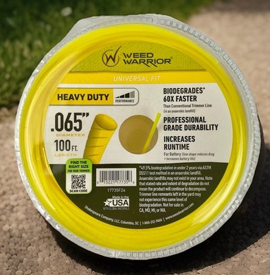 USA Made Weed Warrior  .065 in. x 100 ft. Nylon Heavy Duty Trimmer Line String
