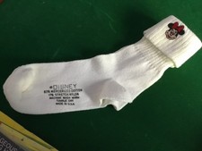 Vintage Minnie Mouse White Fold Over Crew Socks Disney Hoisery Collection Rare