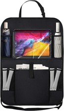 Car Backseat Organizer with Clear 10" Tablet Holder  5 Storage Pockets - Seat B