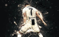 Cristiano Ronaldo Juventus Dynamic Action Shot Soccer Football Photo Reprint