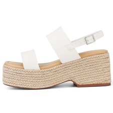 EQAUDES White Sandals Women Summer Espadrilles Beach- Buckle, Wedge,...