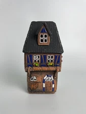 Lithuanian Handmade Clay Tea Candle House - 6 inches tall