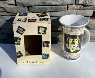 Dunoon Zodiac Sign Coffee / Tea Horoscope 6  Tall  Mug Gemini Stoneware W/ Box